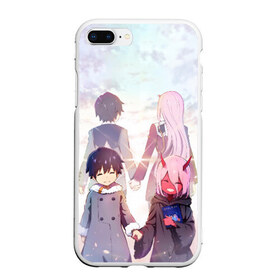 Чехол для iPhone 7Plus/8 Plus матовый с принтом Darling In The Franxx в Кировске, Силикон | Область печати: задняя сторона чехла, без боковых панелей | 02 | anime | darling in the franxx | hiro | manga | zero two | аниме | ахегао | любимый во франксе | манга | милый во франксе | ноль два | хиро