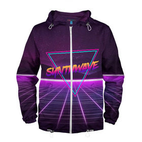 Мужская ветровка 3D с принтом SYNTHWAVE / RETROWAVE в Кировске, 100% полиэстер | подол и капюшон оформлены резинкой с фиксаторами, два кармана без застежек по бокам, один потайной карман на груди | hotline miami | neon | outrun | outrun electro | retrowave | synth | synthwave | неон | хотлайн майами