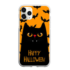 Чехол для iPhone 11 Pro Max матовый с принтом Happy halloween в Кировске, Силикон |  | Тематика изображения на принте: halloween | horror | вампир | кот | кот вампир | котик | кошка | летучие мыши | мыши | пятница 13 | страшилки | страшно | ужасы | хоррор | хэллоуин