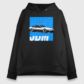 Женское худи Oversize хлопок с принтом Drift JDM в Кировске, френч-терри — 70% хлопок, 30% полиэстер. Мягкий теплый начес внутри —100% хлопок | боковые карманы, эластичные манжеты и нижняя кромка, капюшон на магнитной кнопке | bosozoku | bosozoku style | drag | drift | japan style | jdm | босудзоку | босузоку | дрифт