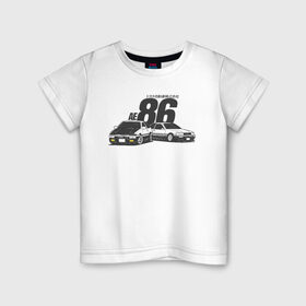 Детская футболка хлопок с принтом AE86 в Кировске, 100% хлопок | круглый вырез горловины, полуприлегающий силуэт, длина до линии бедер | ae 86 | bosozoku | bosozoku style | drag | drift | japan style | jdm | босудзоку | босузоку | дрифт