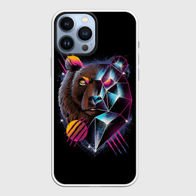 Чехол для iPhone 13 Pro Max с принтом RETRO CYBER BEAR в Кировске,  |  | Тематика изображения на принте: hotline miami | neon | outrun | outrun electro | retro | retrowave | synth | synthwave | неон | ретро | хотлайн майами