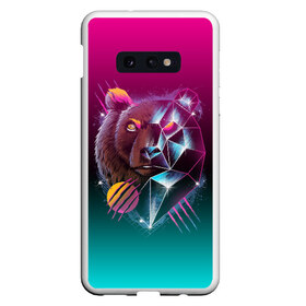 Чехол для Samsung S10E с принтом RETRO CYBER BEAR NEON в Кировске, Силикон | Область печати: задняя сторона чехла, без боковых панелей | hotline miami | neon | outrun | outrun electro | retro | retrowave | synth | synthwave | неон | ретро | хотлайн майами