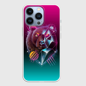 Чехол для iPhone 13 Pro с принтом RETRO CYBER BEAR NEON в Кировске,  |  | hotline miami | neon | outrun | outrun electro | retro | retrowave | synth | synthwave | неон | ретро | хотлайн майами