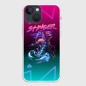 Чехол для iPhone 13 mini с принтом РЕТРО СКОРПИОН НЕОН в Кировске,  |  | hotline miami | neon | new retro wave | outrun | outrun electro | retro | retrowave | synth | synthwave | неон | ретро | хотлайн майами