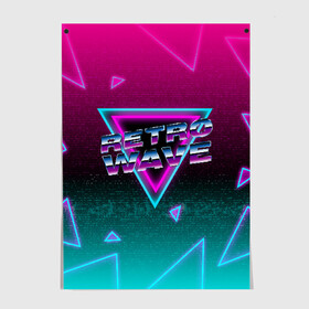 Постер с принтом SYNTHWAVE / RETROWAVE в Кировске, 100% бумага
 | бумага, плотность 150 мг. Матовая, но за счет высокого коэффициента гладкости имеет небольшой блеск и дает на свету блики, но в отличии от глянцевой бумаги не покрыта лаком | hotline miami | neon | new retro wave | outrun | outrun electro | retro | retrowave | synth | synthwave | неон | ретро | хотлайн майами