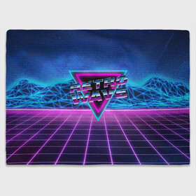 Плед 3D с принтом SYNTHWAVE / RETROWAVE в Кировске, 100% полиэстер | закругленные углы, все края обработаны. Ткань не мнется и не растягивается | hotline miami | neon | new retro wave | outrun | outrun electro | retro | retrowave | synth | synthwave | неон | ретро | хотлайн майами