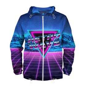 Мужская ветровка 3D с принтом SYNTHWAVE / RETROWAVE в Кировске, 100% полиэстер | подол и капюшон оформлены резинкой с фиксаторами, два кармана без застежек по бокам, один потайной карман на груди | hotline miami | neon | new retro wave | outrun | outrun electro | retro | retrowave | synth | synthwave | неон | ретро | хотлайн майами