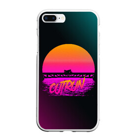 Чехол для iPhone 7Plus/8 Plus матовый с принтом OUTRUN RETROWAVE в Кировске, Силикон | Область печати: задняя сторона чехла, без боковых панелей | hotline miami | neon | new retro wave | outrun | outrun electro | retro | retrowave | synth | synthwave | неон | ретро | хотлайн майами