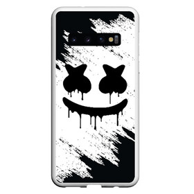 Чехол для Samsung Galaxy S10 с принтом MARSHMELLO MELT в Кировске, Силикон | Область печати: задняя сторона чехла, без боковых панелей | Тематика изображения на принте: america | dj | marshmello | usa | америка | маршмелло