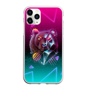 Чехол для iPhone 11 Pro Max матовый с принтом RETRO CYBER BEAR NEON в Кировске, Силикон |  | hotline miami | neon | new retro wave | outrun | outrun electro | retro | retrowave | synth | synthwave | медведь | неон | ретро | хотлайн майами