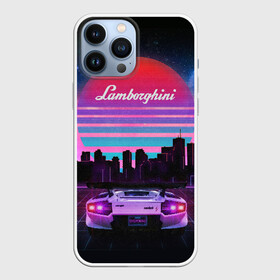 Чехол для iPhone 13 Pro Max с принтом Lamborghini overdrive в Кировске,  |  | 80х | 90х | hotlinemimai | outrun | retrowave | synth | synthwave | гонки | дискотека | драйв | ламборгини | ламборджини | неоновые | ретро | светящиеся | скорость