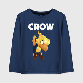 Детский лонгслив хлопок с принтом BRAWL STARS CROW PHOENIX в Кировске, 100% хлопок | круглый вырез горловины, полуприлегающий силуэт, длина до линии бедер | android | brawl stars | colt | crow | games | leon | penny | poco. | shelly | spike | wanted | брав | бравл старс | звезды | игры | мобильные игры | старс