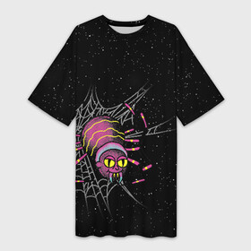Платье-футболка 3D с принтом SPIDER MORTY в Кировске,  |  | bat rick | spider morty | vdgerir | морти | паук морти | рик | рик и морти