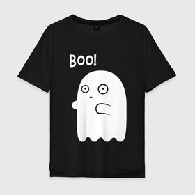 Мужская футболка хлопок Oversize с принтом Хэллоуин в Кировске, 100% хлопок | свободный крой, круглый ворот, “спинка” длиннее передней части | halloween | привидение | приколы | ужасы | хеллоуин | хэллоуин