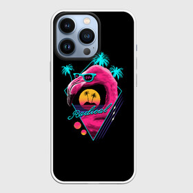 Чехол для iPhone 13 Pro с принтом Flamingo в Кировске,  |  | 80 | cyber | flamingo | game | hotline | maiami | music | outrun | retro | retrowave | synth | synthwave | игра | кибер | ретро | фламинго