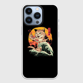 Чехол для iPhone 13 Pro с принтом Neko Sushi Wave в Кировске,  |  | 80 | cyber | game | hotline | hotlinemiami | maiami | music | neko | outrun | retro | retrowave | sushi | synth | synthwave | волна | игра | кибер | неко | ретро | суши