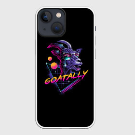 Чехол для iPhone 13 mini с принтом GOATALLY в Кировске,  |  | 80 | cyber | game | goat | hotline | hotlinemiami | maiami | music | outrun | retro | retrowave | synth | synthwave | игра | кибер | козел | ретро