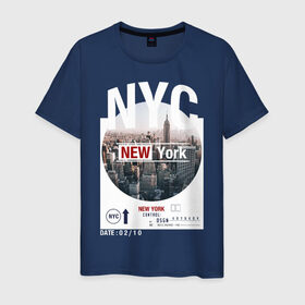 Мужская футболка хлопок с принтом New York City в Кировске, 100% хлопок | прямой крой, круглый вырез горловины, длина до линии бедер, слегка спущенное плечо. | new york | usa | америка | города | нью йорк | страны | сша | туризм | туристические