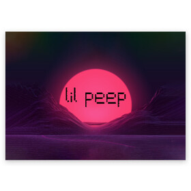 Поздравительная открытка с принтом lil peep(Black Logo) в Кировске, 100% бумага | плотность бумаги 280 г/м2, матовая, на обратной стороне линовка и место для марки
 | cry baby | lil peep | logo | rap | заход солнца | знаменитости. эмо | известный исполнитель | неон | пип | редактируемое лого | реп | розоватый оттенок | рок | рэп | яркий фон
