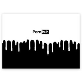 Поздравительная открытка с принтом PornHub в Кировске, 100% бумага | плотность бумаги 280 г/м2, матовая, на обратной стороне линовка и место для марки
 | brazzers | pron | бразерс | браззерс | любовь | сайт | сэкс