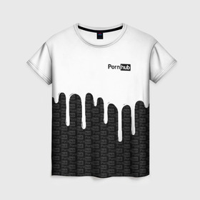 Женская футболка 3D с принтом PornHub в Кировске, 100% полиэфир ( синтетическое хлопкоподобное полотно) | прямой крой, круглый вырез горловины, длина до линии бедер | brazzers | pron | бразерс | браззерс | любовь | сайт | сэкс