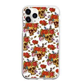 Чехол для iPhone 11 Pro Max матовый с принтом Skulls and Roses в Кировске, Силикон |  | Тематика изображения на принте: flowers | halloween | rose | skull | tattoo | жуки | насекомые | роза | тату | татуировка | хеллоуин | хэллоуин | цветок | цветы | череп