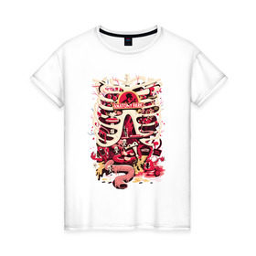 Женская футболка хлопок с принтом Anatomy park в Кировске, 100% хлопок | прямой крой, круглый вырез горловины, длина до линии бедер, слегка спущенное плечо | anatomy park | vdgerir | скелет
