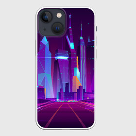 Чехол для iPhone 13 mini с принтом НЕОНОВЫЙ ГОРОД в Кировске,  |  | galaxy | geometry | hotline miami | neon | new retro wave | outrun | outrun electro | retro | retrowave | space | synth | synthwave | геометрия | космос | неон | ретро | фигуры | хотлайн майами