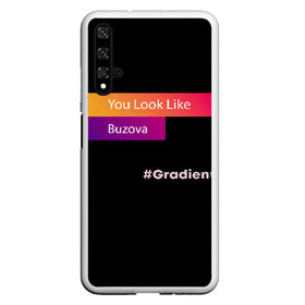 Чехол для Honor 20 с принтом gradient buzova в Кировске, Силикон | Область печати: задняя сторона чехла, без боковых панелей | Тематика изображения на принте: buzova | face | faces | funny | gradient | instagaram | network | neural | neural network | бузова | инстаграм | лица | нейросеть | прикол | приложение