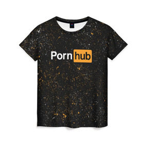 Женская футболка 3D с принтом PornHub в Кировске, 100% полиэфир ( синтетическое хлопкоподобное полотно) | прямой крой, круглый вырез горловины, длина до линии бедер | hub | хаб