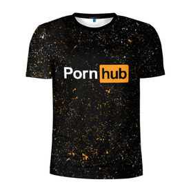 Мужская футболка 3D спортивная с принтом PornHub в Кировске, 100% полиэстер с улучшенными характеристиками | приталенный силуэт, круглая горловина, широкие плечи, сужается к линии бедра | hub | хаб
