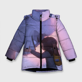Зимняя куртка для девочек 3D с принтом ABOMINABLE (Эверест) в Кировске, ткань верха — 100% полиэстер; подклад — 100% полиэстер, утеплитель — 100% полиэстер. | длина ниже бедра, удлиненная спинка, воротник стойка и отстегивающийся капюшон. Есть боковые карманы с листочкой на кнопках, утяжки по низу изделия и внутренний карман на молнии. 

Предусмотрены светоотражающий принт на спинке, радужный светоотражающий элемент на пуллере молнии и на резинке для утяжки. | Тематика изображения на принте: abominable | детям | для детей | ети | йети | лу | мультфильм | отвратительный | чудовище | эверест
