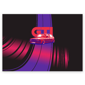 Поздравительная открытка с принтом Golf GTI в Кировске, 100% бумага | плотность бумаги 280 г/м2, матовая, на обратной стороне линовка и место для марки
 | golf | golf gti | volkswagen | вольксваген | фолькс ваген | фольксваген
