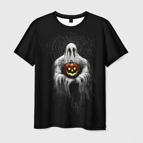 Мужская футболка 3D с принтом Halloween в Кировске, 100% полиэфир | прямой крой, круглый вырез горловины, длина до линии бедер | 19 | 2019 | cat | ghost | halloween | ведьма | динозавр | кости | кошка | ночь | паук | приведение | призрак | скелет | тыква | тьма | ужас | хелловин | хеллоувин | хэллоуин | череп