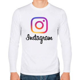 Мужской лонгслив хлопок с принтом Instagram в Кировске, 100% хлопок |  | application | instagram | инстаграм | приложение