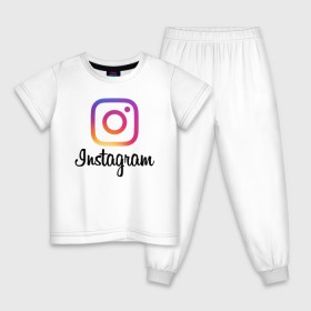 Детская пижама хлопок с принтом Instagram в Кировске, 100% хлопок |  брюки и футболка прямого кроя, без карманов, на брюках мягкая резинка на поясе и по низу штанин
 | Тематика изображения на принте: application | instagram | инстаграм | приложение