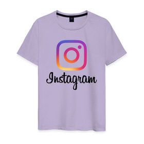 Мужская футболка хлопок с принтом Instagram в Кировске, 100% хлопок | прямой крой, круглый вырез горловины, длина до линии бедер, слегка спущенное плечо. | application | instagram | инстаграм | приложение