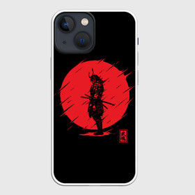 Чехол для iPhone 13 mini с принтом Samurai в Кировске,  |  | ahegao | anime | blood | japan | samurai | senpai | warior | аниме | ахегао | воин | катана | кровавая | кровавый | кровь | луна | самураи | самурай | семпай | сенпай | солнце | япония