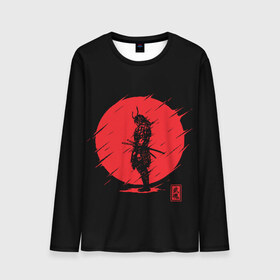 Мужской лонгслив 3D с принтом Samurai в Кировске, 100% полиэстер | длинные рукава, круглый вырез горловины, полуприлегающий силуэт | ahegao | anime | blood | japan | samurai | senpai | warior | аниме | ахегао | воин | катана | кровавая | кровавый | кровь | луна | самураи | самурай | семпай | сенпай | солнце | япония