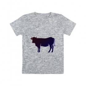 Детская футболка хлопок с принтом Корова(темно-синий неон) в Кировске, 100% хлопок | круглый вырез горловины, полуприлегающий силуэт, длина до линии бедер | animals | neon | животные | звери | корова | коровка | коровы | неон | прикольная картинка