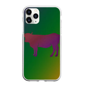 Чехол для iPhone 11 Pro матовый с принтом Корова(трехцветный градиент) в Кировске, Силикон |  | animals | животные | звери | корова | коровка | коровы | мягкий цвет | прикольная картинка | простая картинка