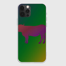 Чехол для iPhone 12 Pro Max с принтом Корова(трехцветный градиент) в Кировске, Силикон |  | Тематика изображения на принте: animals | животные | звери | корова | коровка | коровы | мягкий цвет | прикольная картинка | простая картинка