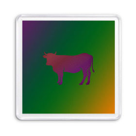 Магнит 55*55 с принтом Корова(трехцветный градиент) в Кировске, Пластик | Размер: 65*65 мм; Размер печати: 55*55 мм | animals | животные | звери | корова | коровка | коровы | мягкий цвет | прикольная картинка | простая картинка