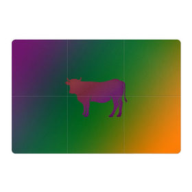 Магнитный плакат 3Х2 с принтом Корова(трехцветный градиент) в Кировске, Полимерный материал с магнитным слоем | 6 деталей размером 9*9 см | animals | животные | звери | корова | коровка | коровы | мягкий цвет | прикольная картинка | простая картинка