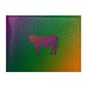 Обложка для студенческого билета с принтом Корова(трехцветный градиент) в Кировске, натуральная кожа | Размер: 11*8 см; Печать на всей внешней стороне | animals | животные | звери | корова | коровка | коровы | мягкий цвет | прикольная картинка | простая картинка