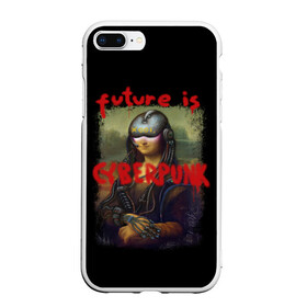 Чехол для iPhone 7Plus/8 Plus матовый с принтом Cyberpunk Mona Lisa в Кировске, Силикон | Область печати: задняя сторона чехла, без боковых панелей | Тематика изображения на принте: 2077 | cyberpunk | cyberpunk 2077 | game | keanu reeves | lisa | mona | samurai | игра | искуство | картина | киану ривз | кибер | киберпанк | киборг | лиза | мона | робот | самураи