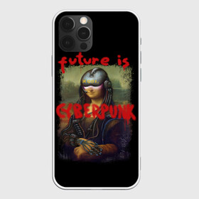 Чехол для iPhone 12 Pro с принтом Cyberpunk Mona Lisa в Кировске, силикон | область печати: задняя сторона чехла, без боковых панелей | 2077 | cyberpunk | cyberpunk 2077 | game | keanu reeves | lisa | mona | samurai | игра | искуство | картина | киану ривз | кибер | киберпанк | киборг | лиза | мона | робот | самураи