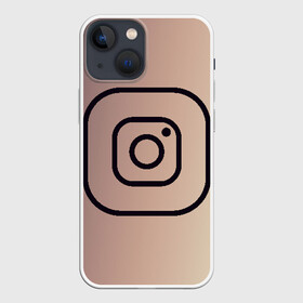 Чехол для iPhone 13 mini с принтом instagram(simple logo) в Кировске,  |  | instagram | logo | инстаграм | лого | мягкие цвета | приложение | простая картинка | фотоаппарат | черная картинка | черный | черный значок | черный цвет