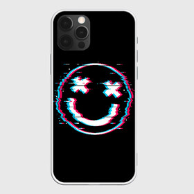 Чехол для iPhone 12 Pro с принтом Glitch Smile в Кировске, силикон | область печати: задняя сторона чехла, без боковых панелей | art | glitch | smile | арт | глитч | глич | картинка | картинки | мода | прикольная | прикольные | смайл | смайли | смайлик | тренд | тренды